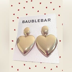 BaubleBar Sheri Gold Heart Drop Earrings